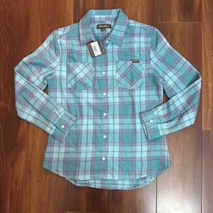 EDDIE BAUER Flannel Button Down Long Sleeves Shirt Sizr Girls Large 14